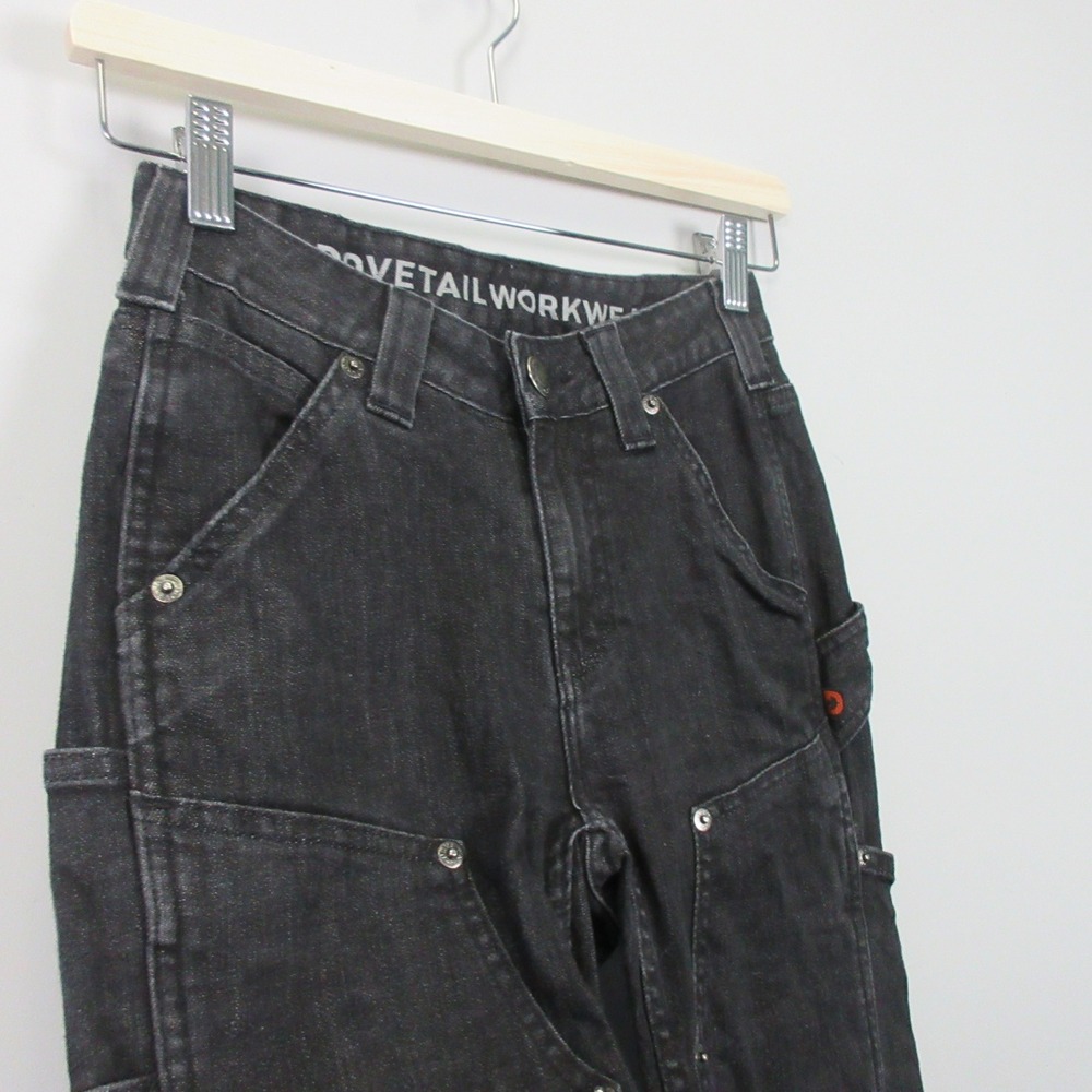 Dovetail Workwear The Maven Slim Jeans Black Size 0 Inseam 28 Stretch Knee Patch - Picture 5 of 12